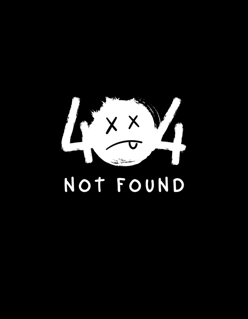 black white 404 error t shirt
